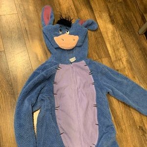 Eyeore one piece zip up costume.